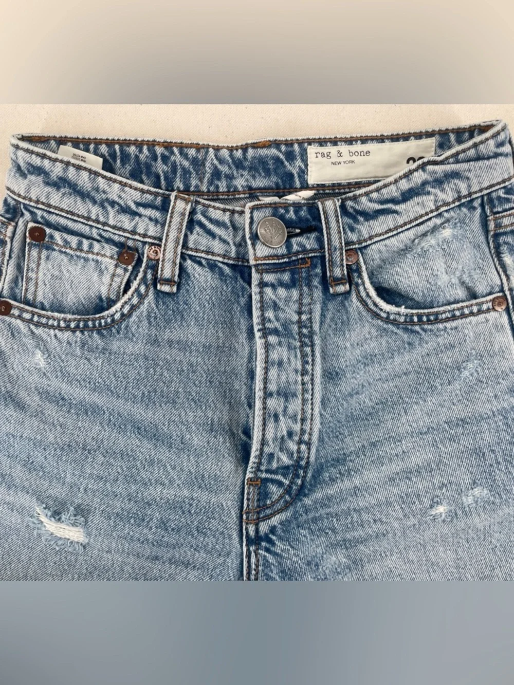 Rag & Bone Light Blue Straight Leg Jeans